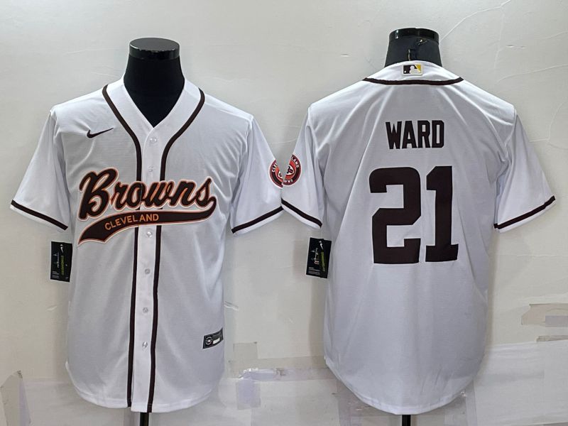 Men Cleveland Browns #21 Ward White 2022 Nike Co branded NFL Jersey->miami dolphins->NFL Jersey
